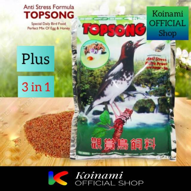 Topsong 3 ini 1 / Coklat / Top Song 400 gr / Makanan Burung / Bird Food