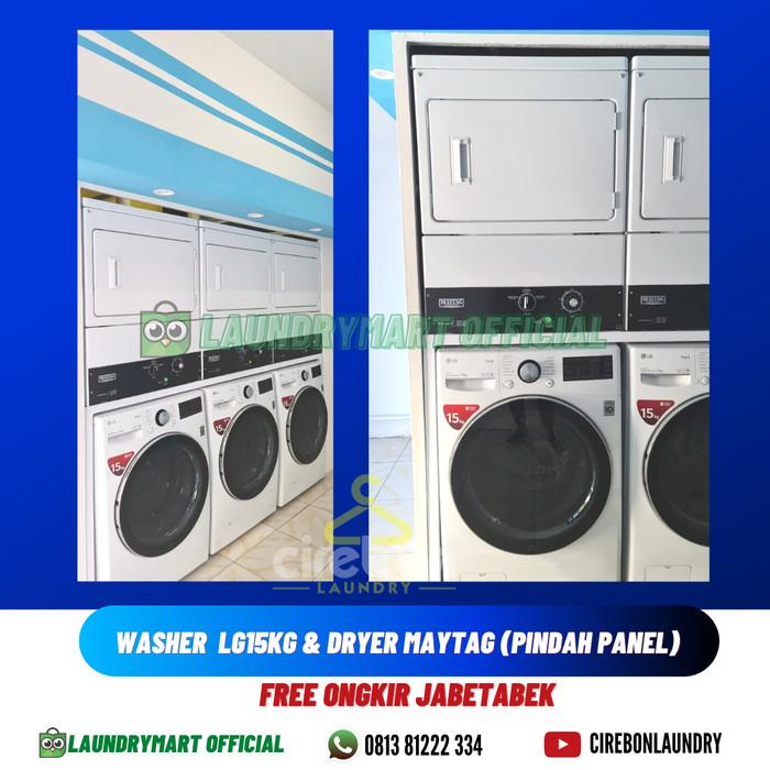Paket Mesin Cuci Lg 15Kg+Dryer Maytag Stack