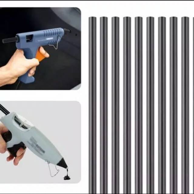 isi lem tembak warna Hitam kecil 0.7cm x 20cm - 1pak isi 100 pcs