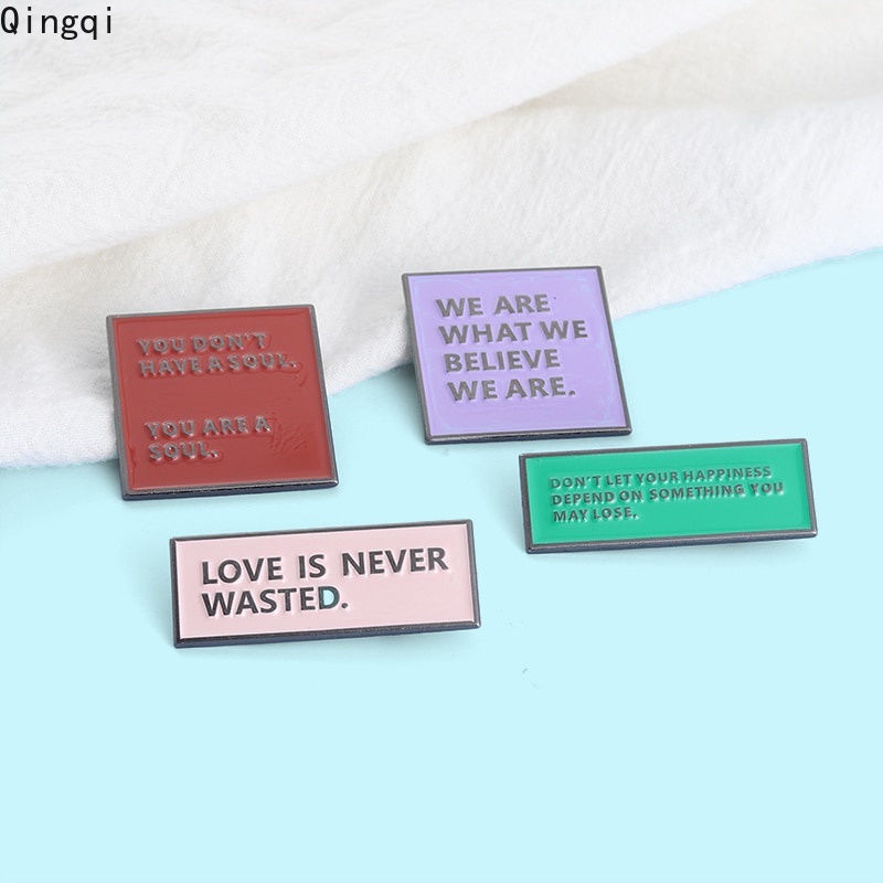 Bros Pin Enamel Desain Kutipan Live Actively Untuk Anak