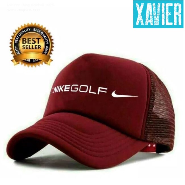 TOPi Trucker Jaring Hat Cap Distro NiKE GOLF polos custom indonesia olahraga pria wanita unisex kere
