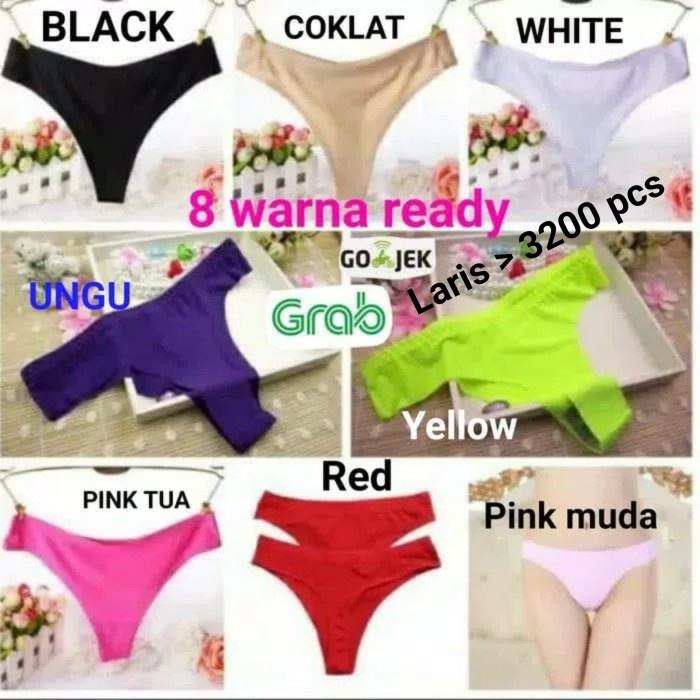 Bikini Thong Gstring G string Bra Celana dalam Seamless Underwear HQ