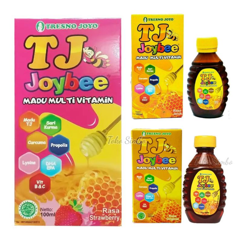 

Madu TJ joybee botol 100ml rasa strawberry jeruk original murni