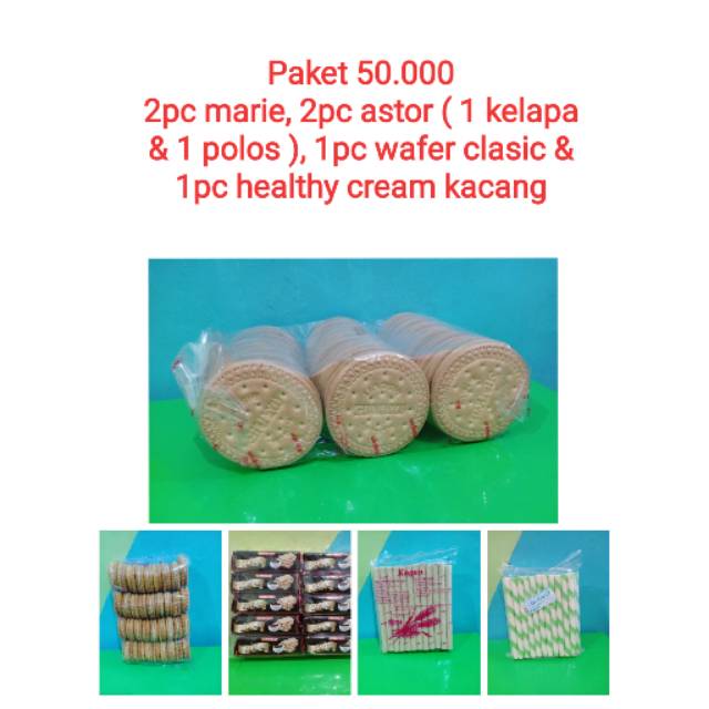 

Paket 50.000 biskuit khong guan / marie / wafer / astor / healthy cream kacang