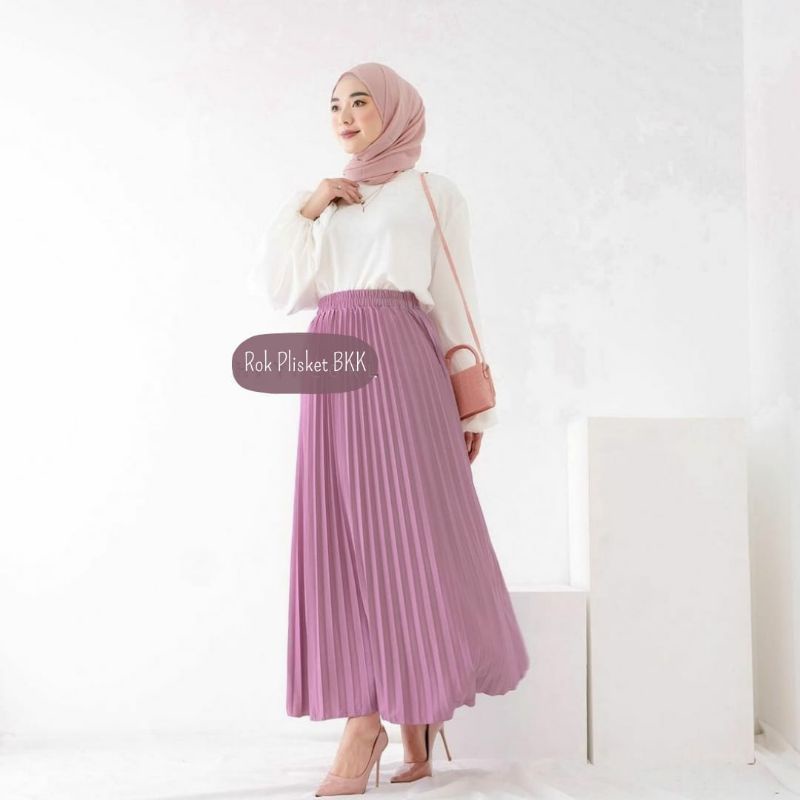 ROK PLISKET BKK / BAWAHAN ROK PLISKET POLOS / ROK PANJANG PLISKET