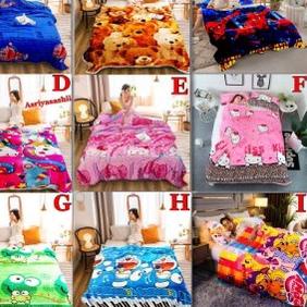 ✧ Selimut Bulu Lembut Motif Lucu Selimut Tidur K8J5 Karakter anak 140x190 ➳
