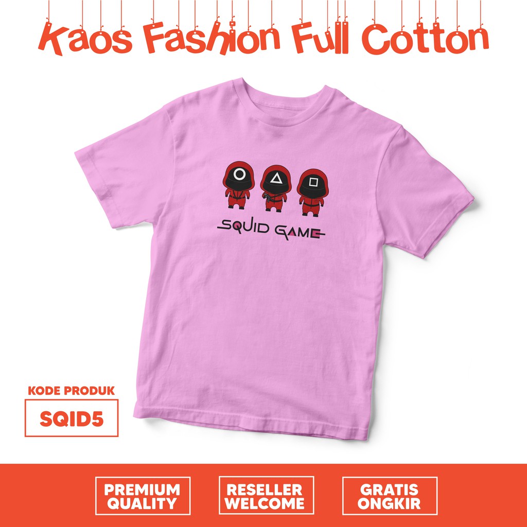 [KAOS DEWASA/ANAK] KAOS ANAK /DEWASA PRIA &amp; WANITA cumi game pria /wanita katun premium combed SQID 5 SOTONG GAME