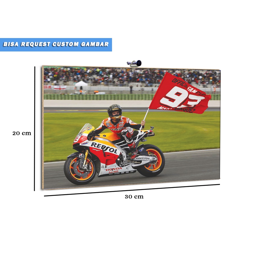 Hiasan Dinding Rumah Poster Mark Marquez/Wall Decor/Poster Wall/Custom Gambar/Hiasan Dinding Kayu/Po