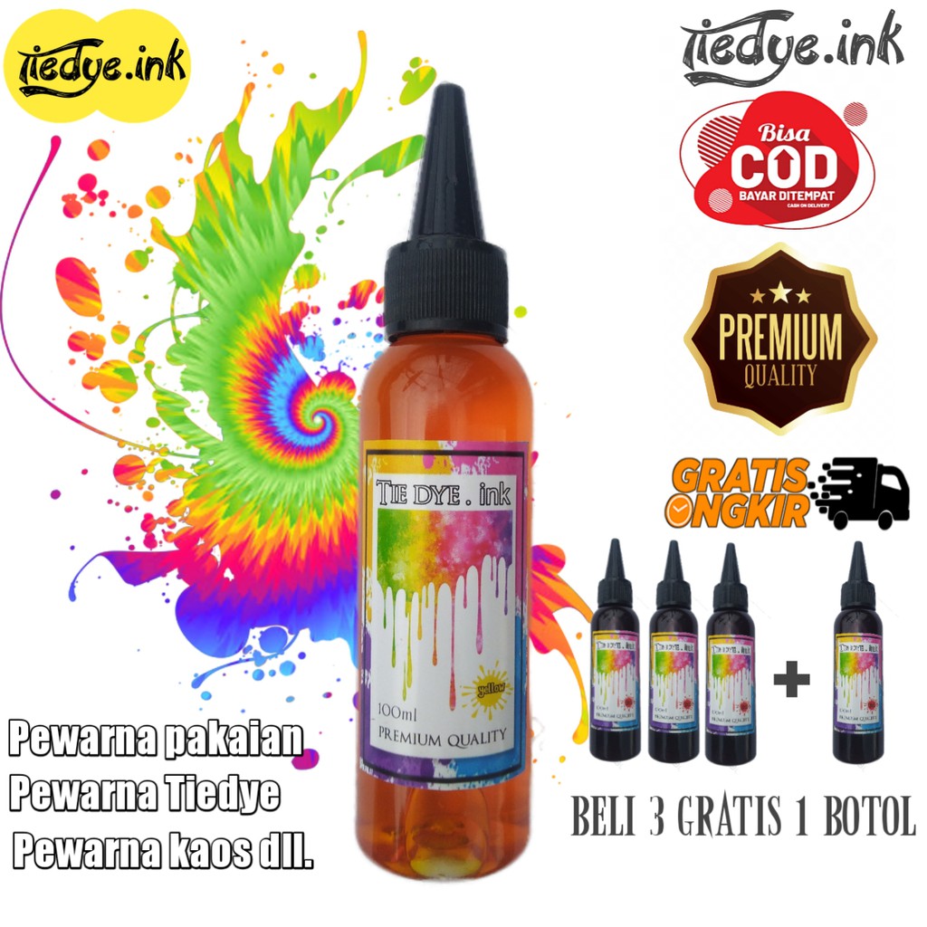 pewarna pakaian Cair 100 ml kuning kain permanen