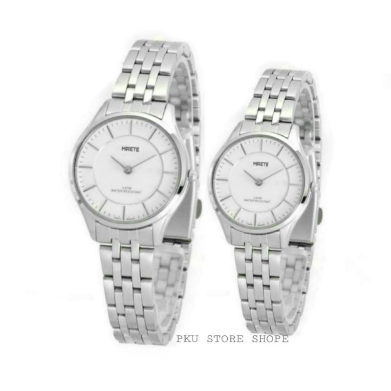 JAM TANGAN MIRETE COUPLE MODEL SIMPLE  ORIGINAL RANTAI STAINLIS STEL BESST SELLER JAM TANGAN PRIA DAN WANITA