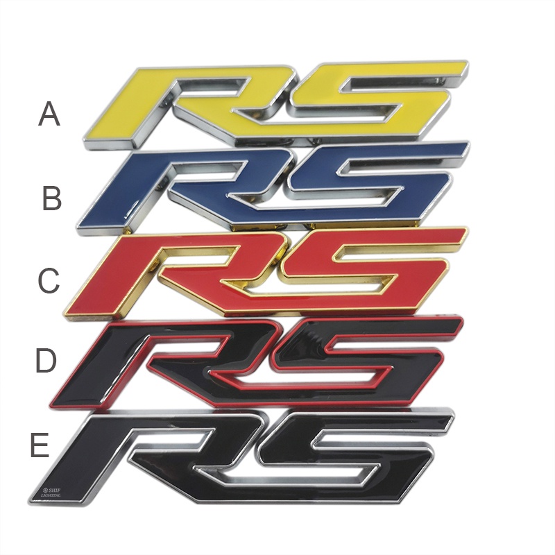 1pc Stiker Emblem Logo RS R5 Bahan Metal Untuk Fender Samping Mobil CHEVROLET