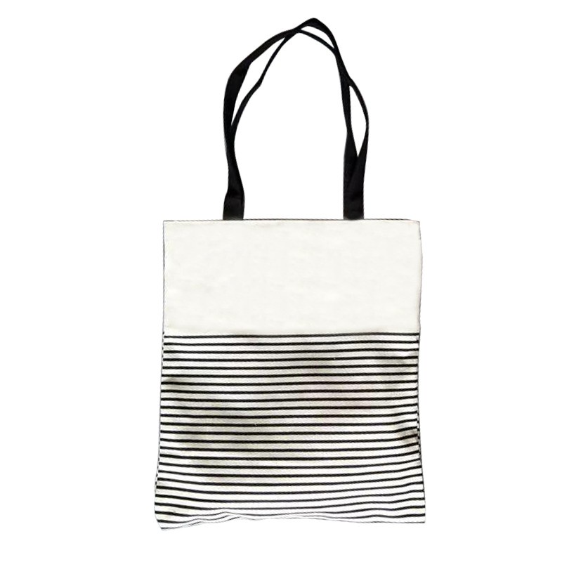 SANSURBAGS SALUR BLACK - Tas Tote Bag Wanita Perekat Blacu - Fashion Korea