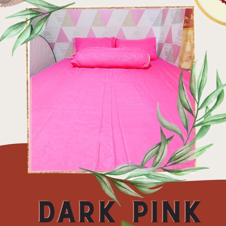 Signature sprei 140 x 200 Tinggi 20 Polos Emboss ( Dark Pink / Pink Gelap )