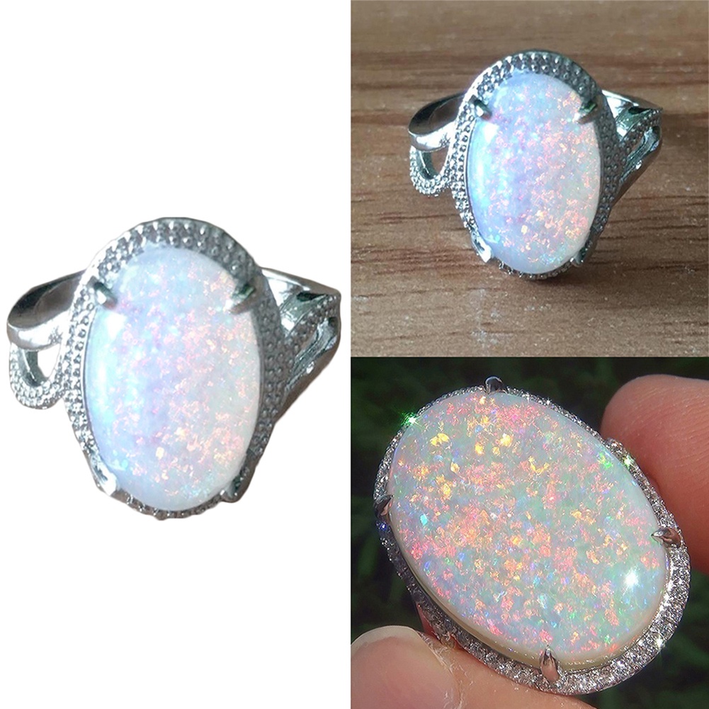 Hu Hu Hu Hu Hu Alat Bantu Pasang Kacamata♡ Cincin Batu Opal Imitasi Bentuk Oval Untuk Wanita