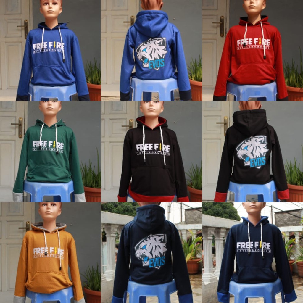 jaket evos free fire/sweater free fire evos/jaket hodie gamer free fire evos