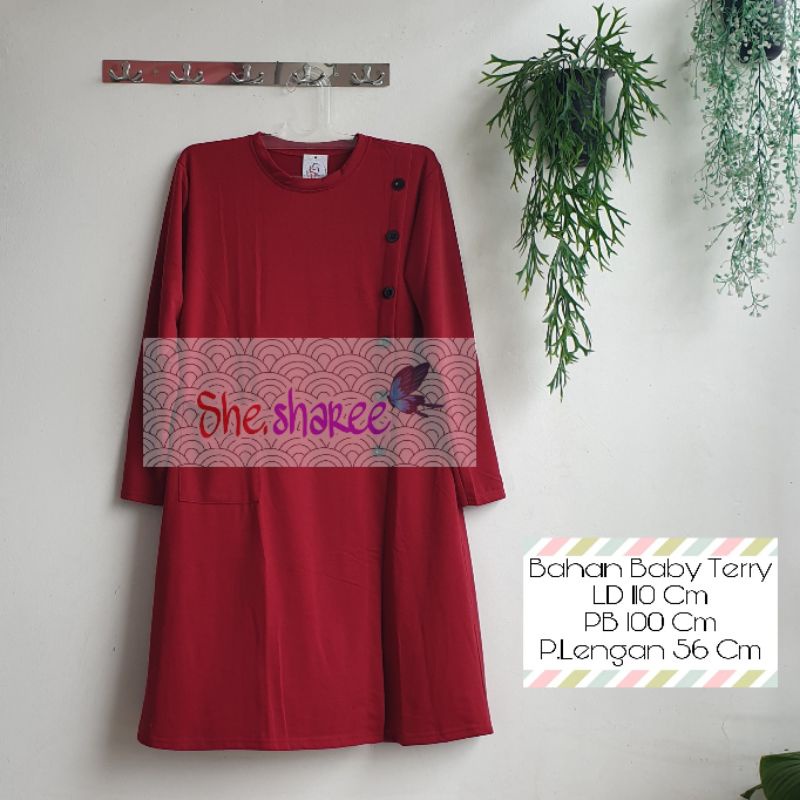 Long Tunik / Tunik Panjang / Baju Atasan / Baju Muslimah Adem Bahan Kaos / Kaos Lengan Panjang Wanit