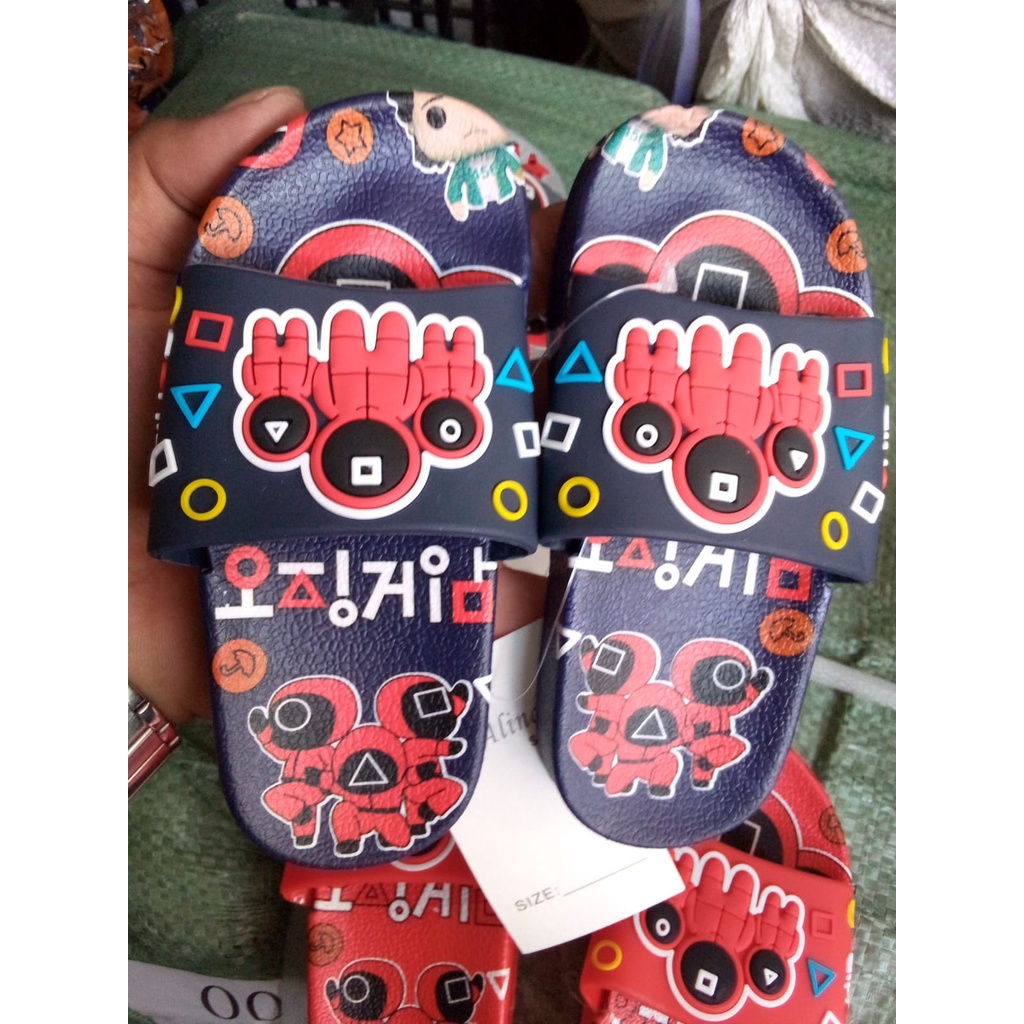 Sandal Selop Jelly Squid Game Anak laki-laki 009-14 (24-35) / Trendy kids/sandal slop anak-anak