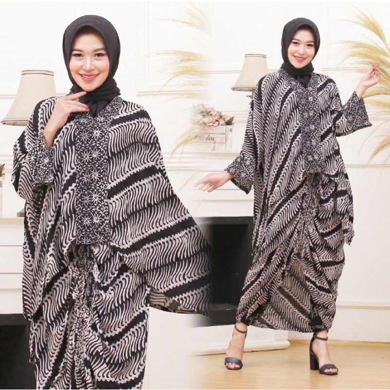 Setelan Batik Stelan Set Batik Kondangan Wanita Paris Set Halus Modern / stelan celana batik