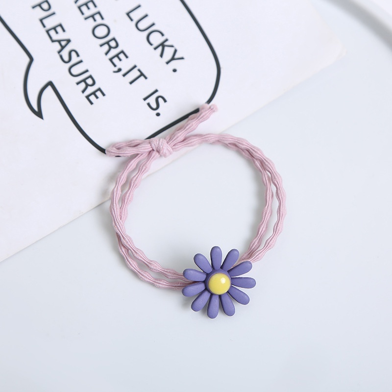 OSM JKT F5103 (1 PC) Ikat Rambut Elastis Bunga Daisy Gaya Korea / Karet Rambut  / Kunciran Rambut-Tali Pink