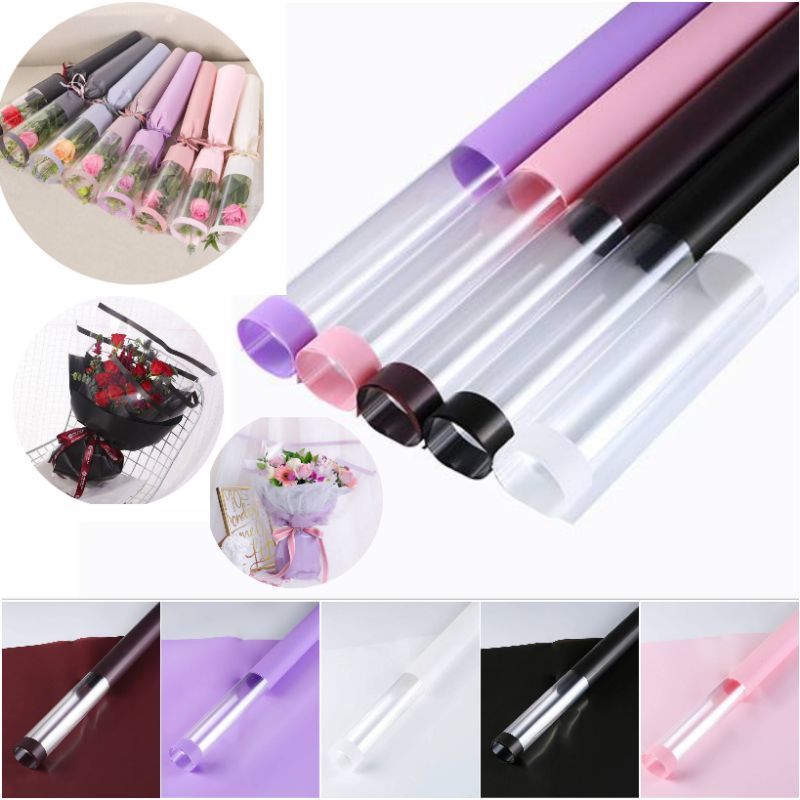 

FREE PACKING Kertas Buket Waterproof Translucent Cellophane Line Window Cello Flower Wrap Kertas Buket Pembungkus Bunga Tranparan Warna LEMBARAN