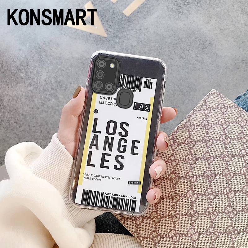 Kesing hp  Samsung  Galaxy A21S  Fashion Casing  Air Ticket 