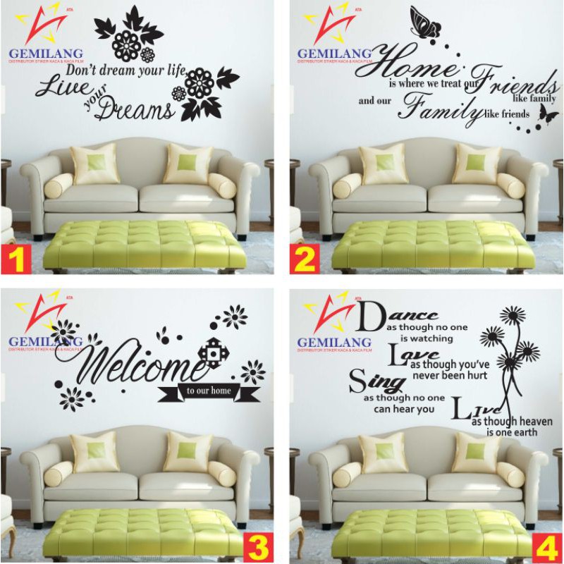 STIKER DINDING DEKORASI DINDING/STIKER DINDING TULISAN/DEKORASI DINDING/WALPAPER DINDING WALLPAPER