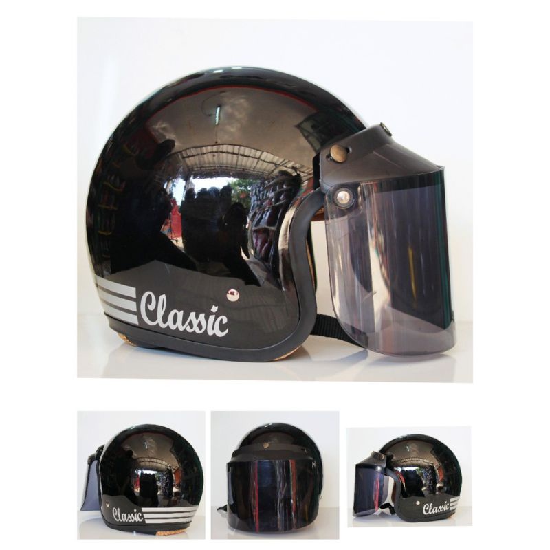 HELM BOGO GARIS KACA INJAK