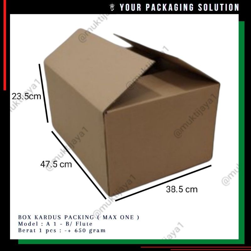 

BOX MAX-ONE 1000ml • 47.5x38.5x23.5cm • Kotak/Kardus/Karton Pizza