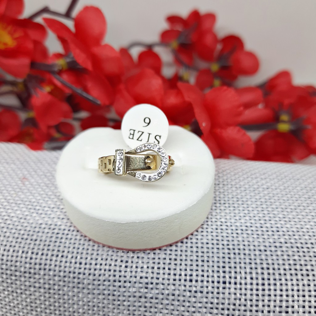 Cincin Titanium Model Ikat Pinggang Anti Luntur -  BR542