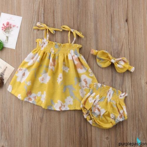 Lps 2021 Dress Tanpa Lengan Motif  Bunga  Warna Kuning 