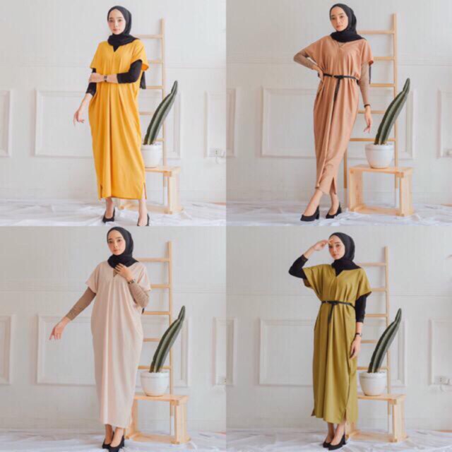 CUCI GUDANG!! DAISHA DRESS / KAFTAN POLOS PUSATGROSIR_SOLO