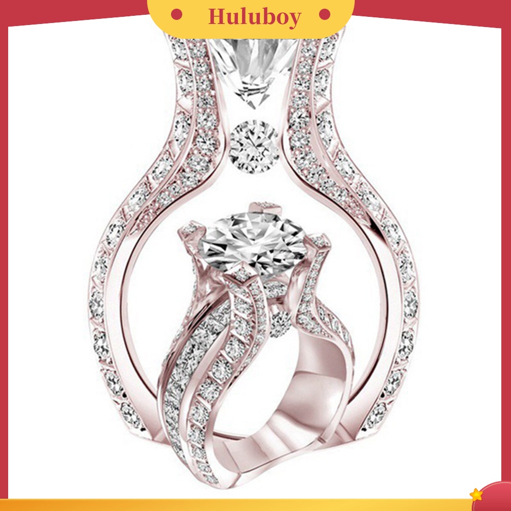 Hu Hu Hu Hu Hu Alat Bantu Pasang Kacamata♡ Cincin Wanita Hias Cubic Zirconiaberlian Imitasi Gaya Mewah Berkilau Untuk Pernikahanpengantinhadiah