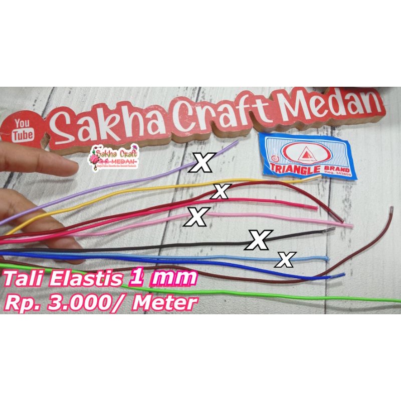 

Tali Elastis/ Tali Korea/ Tali Karet 1 mm / Meter (Bahan Craft Medan)