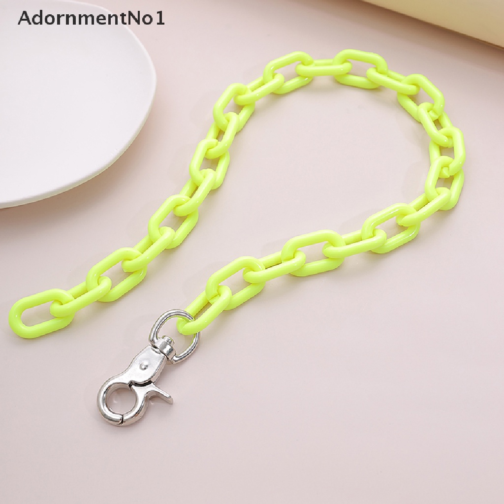 (AdornmentNo1) Kalung Choker Rantai Akrilik Tebal Gaya Punk Rock Hip Hop Untuk Wanita