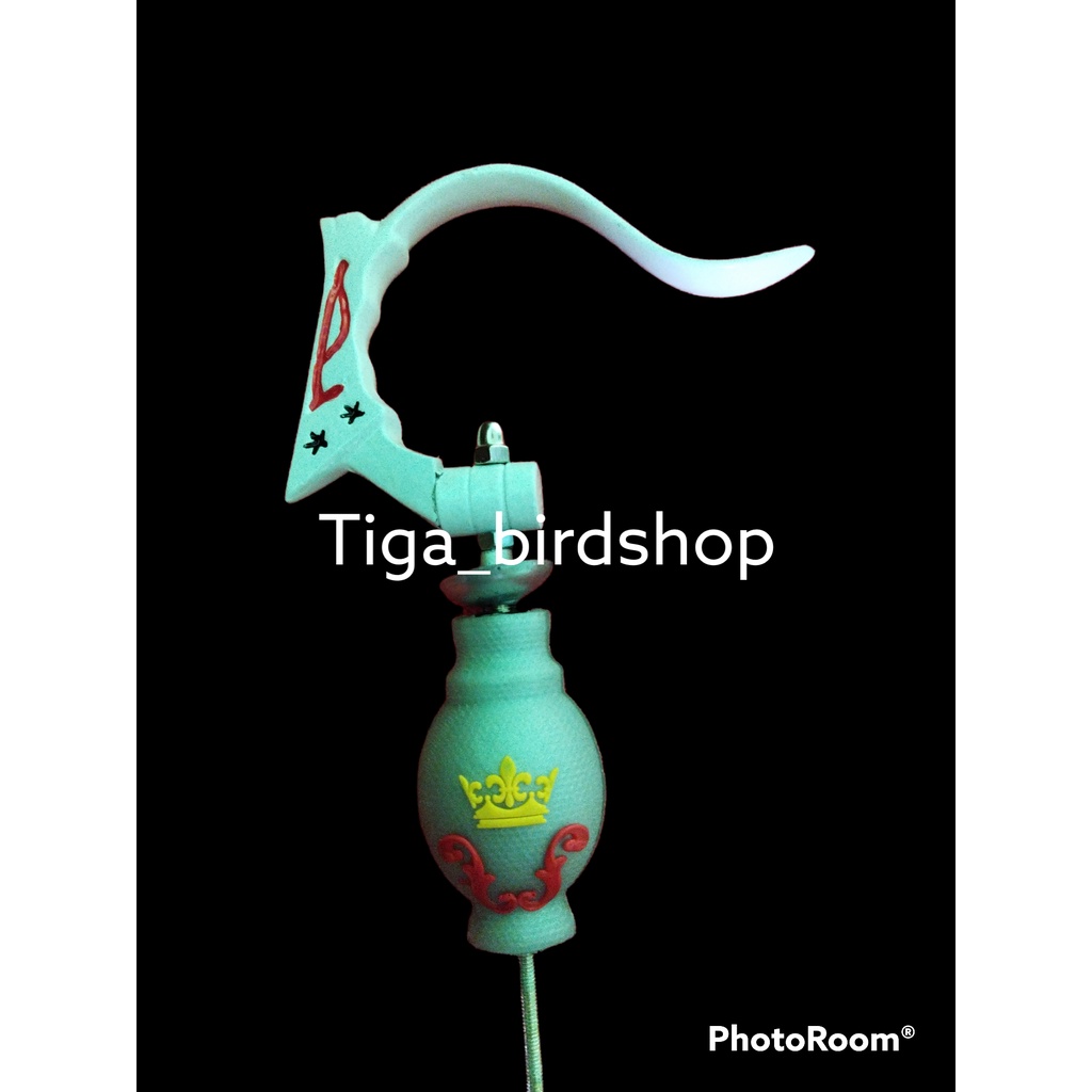 GANTUNGAN LIPAT BATMAN PUTIH + PION KARET MAHKOTA RAJA SANGKAR KANDANG BURUNG MURAI LOVEBIRD PLECI P