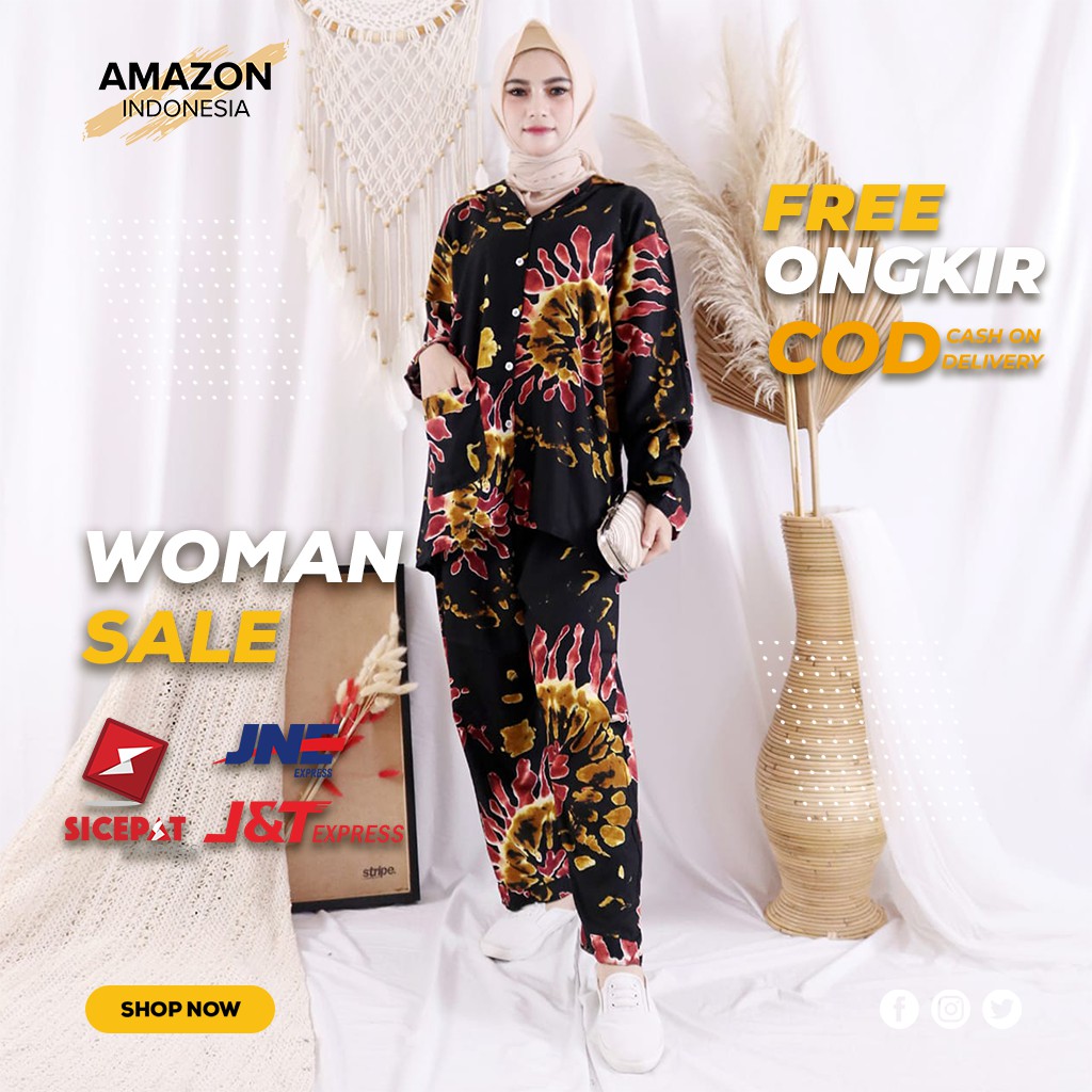 PIYAMA PANJANG TIE DIE SATU SET WARNA MAROON BAJU TIDUR WANITA FIT TO XXL BAHAN RAYON TEBAL IMPORT