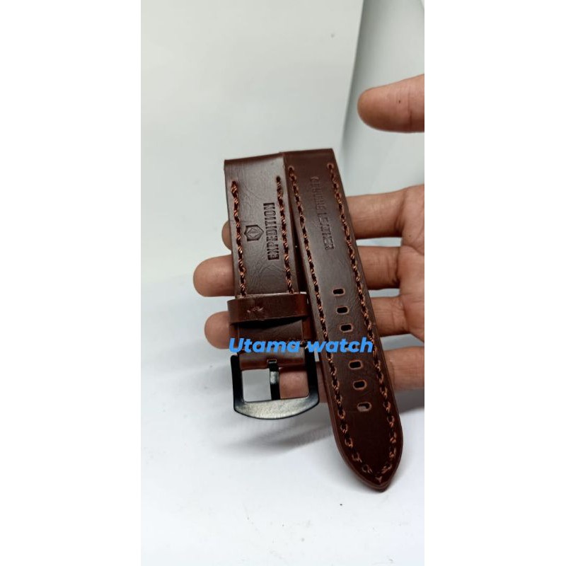 STRAP TALI JAM TANGAN KULIT EXPEDITION &amp; ALEXANDRE CHRISTIE 22 24 HITAM COKLAT