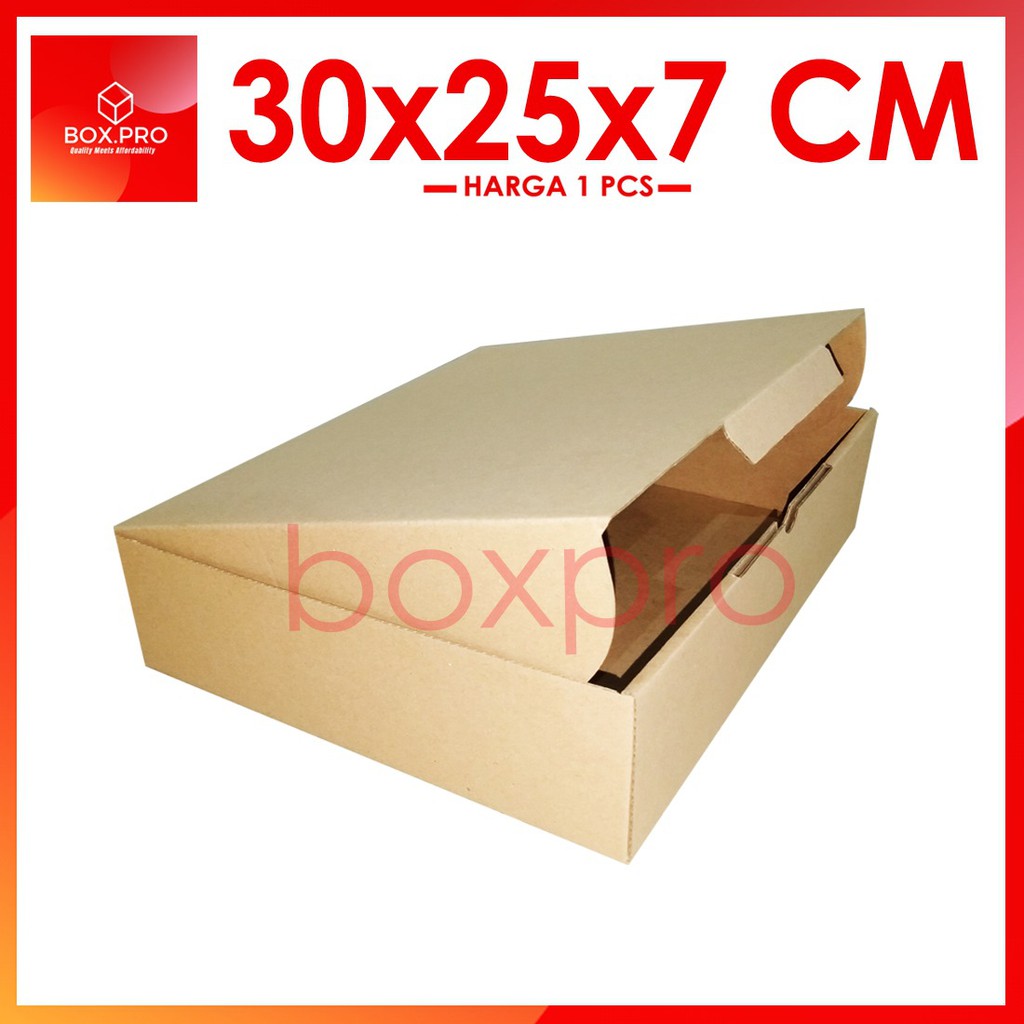 

Kardus Dus uk 30x25x7 cm (ECER) Die Cut Box Kotak Packing Aksesoris Baju Makanan Pizza Hijab Kue