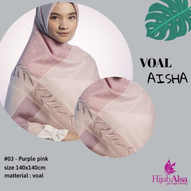 VOAL AISHA SERIES | PREMIUM VOAL SYARI BY HIJAB ALSA | JILBAB SEGI EMPAT MOTIF DIGITAL PRINTING