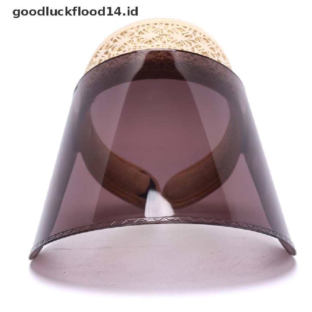 [OOID] Women Anti-UV Hat Plastic Wide Brim Sun Hat Summer Empty Top Visor Cap ID