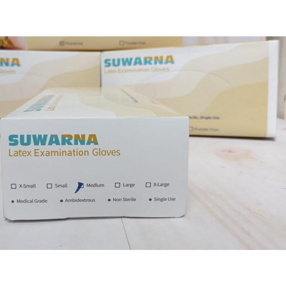 ➶ Sarung Tangan Latex Suwarna isi 100 pcs/box - Handscoon Latex Suwarna ➺