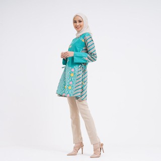  Batik  Dhara Tunik  Parang melati Colet Hijau Shopee 