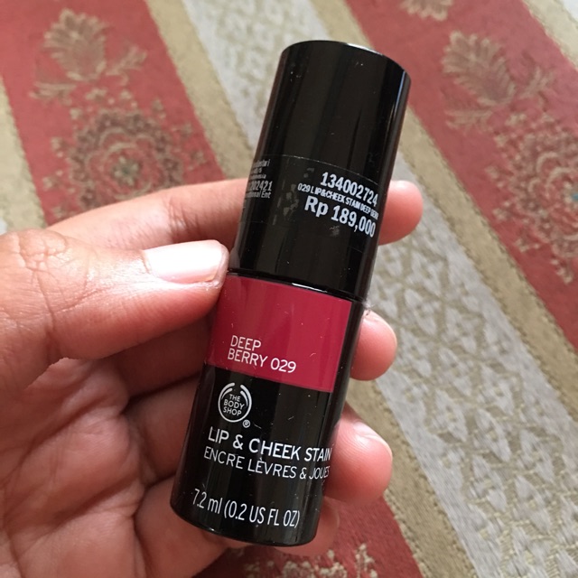 Jual THE BODY SHOP LIP&CHEEK STAIN 029 Deep Berry ( Free Pouch TBS