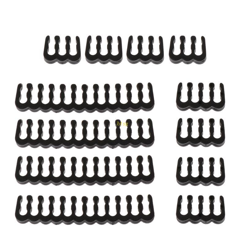 Btsg 12Pcs Klip Penjepit PP / Clamp / Dresser Untuk Kabel 2.5-3.0mm 6 / 8 / 24 Pin Warna Hitam