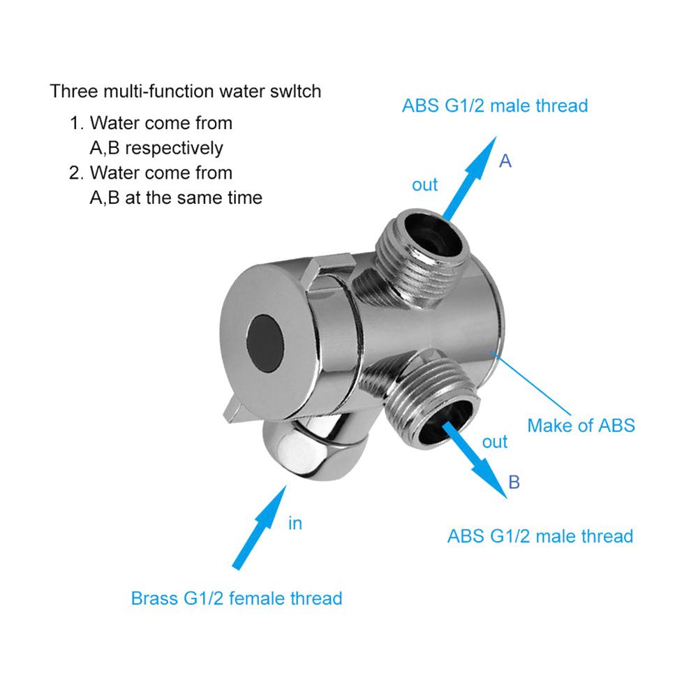 Populer Three Way Valve Adjustable Toilet Chrome 1/2inch T-adapter