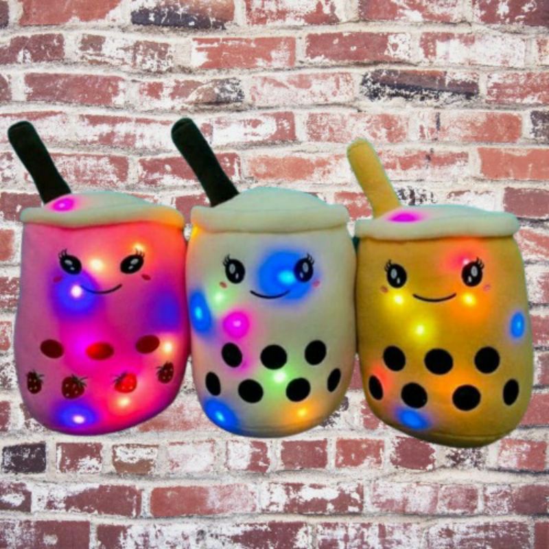 [Bisa COD] Boneka boba | Boneka Boba murah | Boneka Boba LED | Milk Tea Brown Sugar | Berlabel SNI