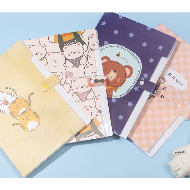 Map Folder Organizer Gambar ANIMAL Map 5 Sekat / Map Folder A4 Motif Simple Lucu Hewan / Map Karakter Kartun Binatang Lucu