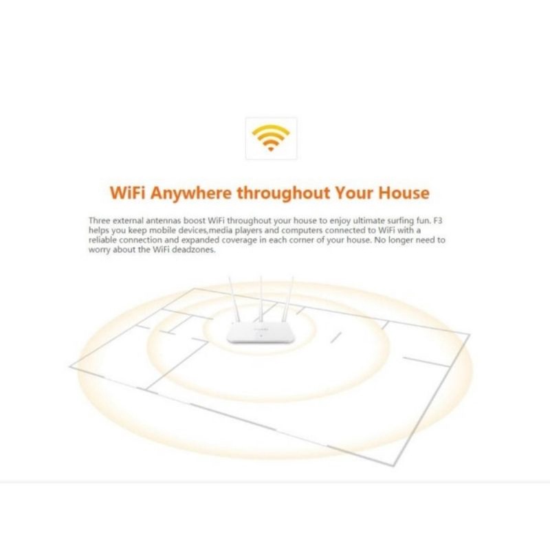 TENDA F3 Wireless Router 300 Mbps - 3 Antena