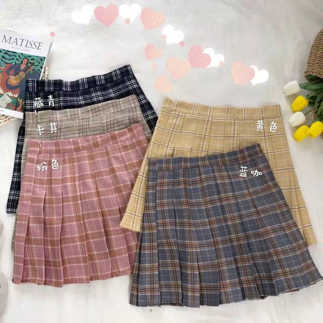 비블✨Rok bergaris kotak kotak model anak korea selatan