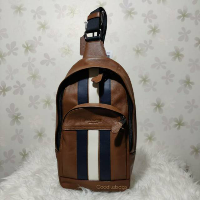 ORIGINAL Tas Pria Coach Houston Sling Bag Pack Polgan Saddle Varsity